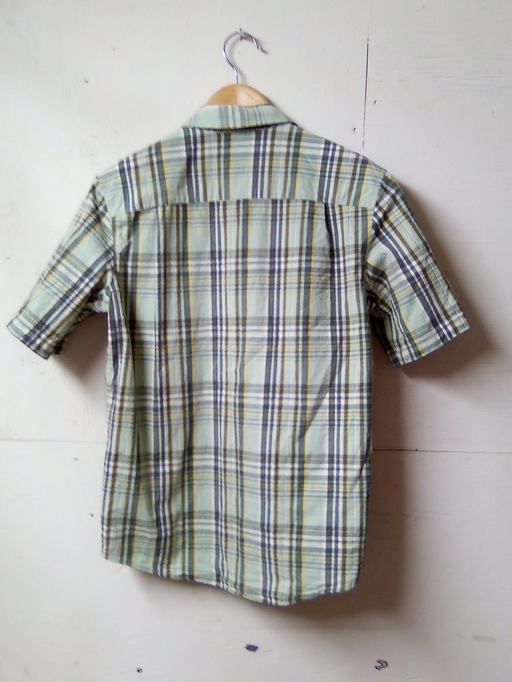 George Plaid Short-Sleeve Button-Down Shirt - Light Green & Olive ( Bag B ) - Picture 3 of 3